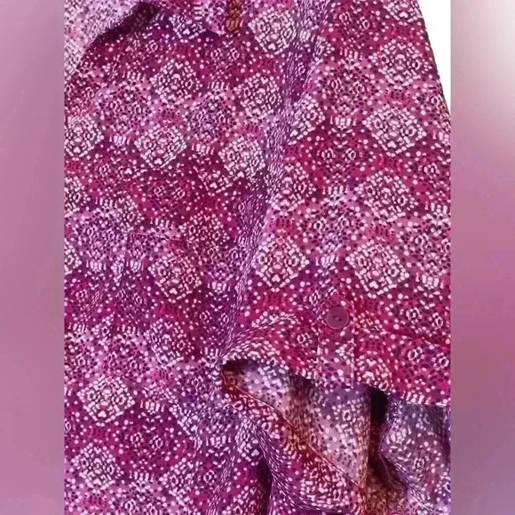 Catherines Business Casual Button Up Short Sleeved Pink Blouse Size 3XWP - Picture 3 of 9